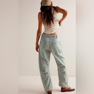 Moxie Barrel Railroad Low-Slung Jeans Green We The Free People size 30